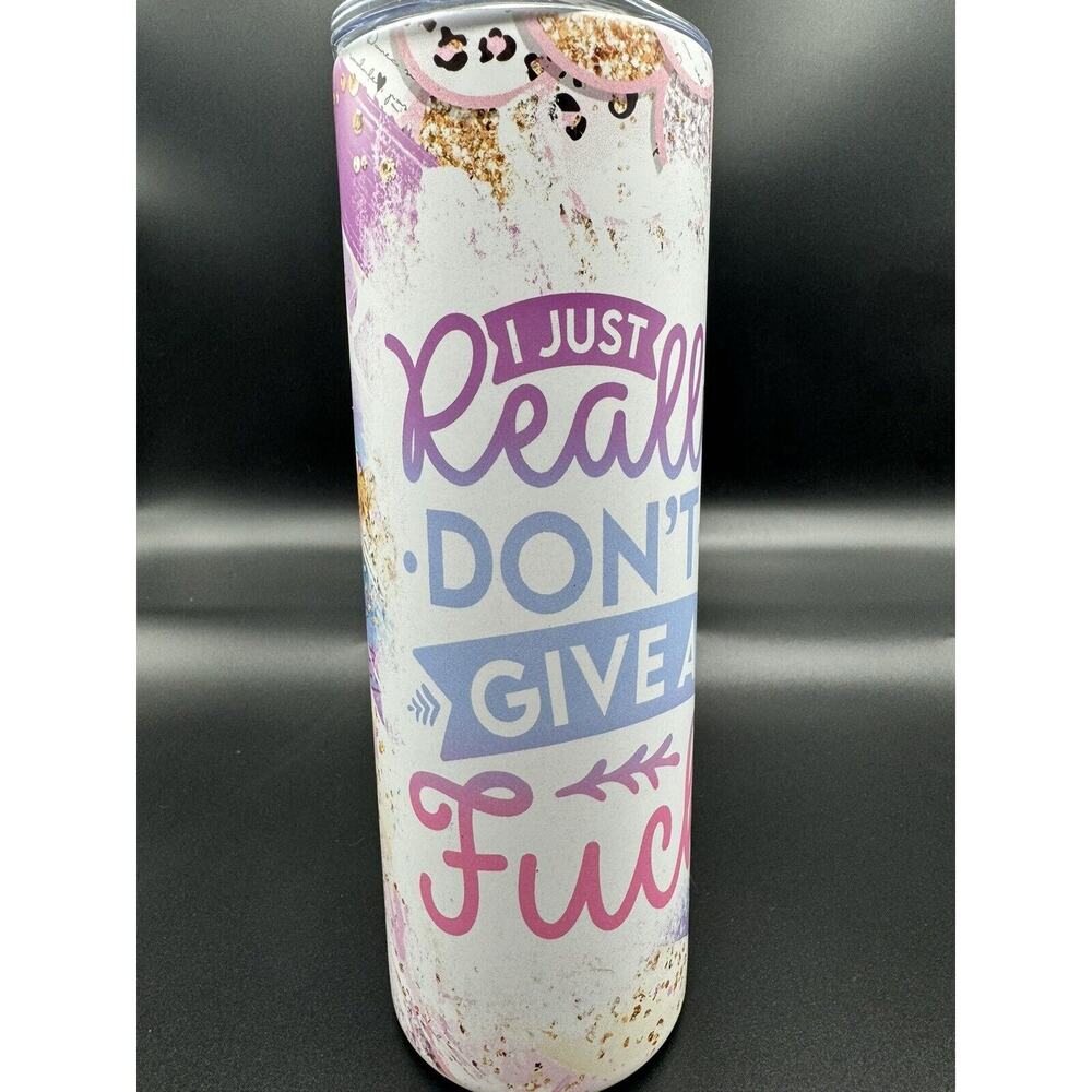 20oz‎ skinny tumbler CUSTOM MADE stainless steel with Lid/Straw  SARCASM